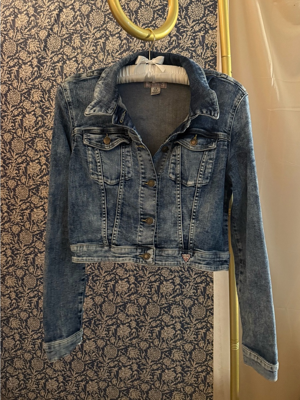 GUESS Jeans Late 2000s Cropped Denim Jacket Size L